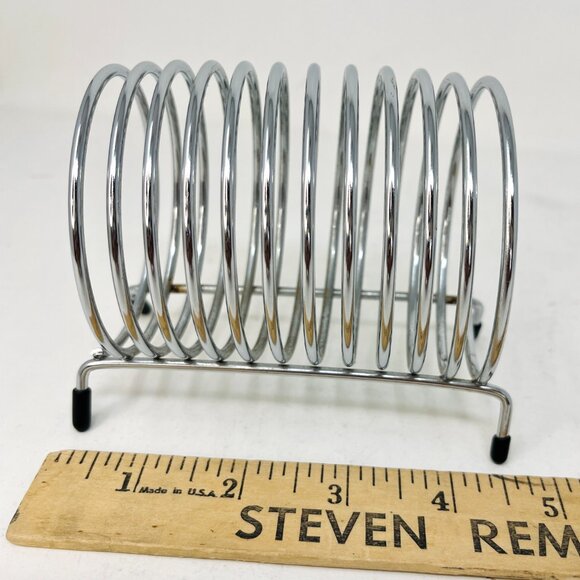 Vintage Chrome Metal Spiral Coil Letter Mail Holder Organizer Desktop Office - Picture 4 of 5